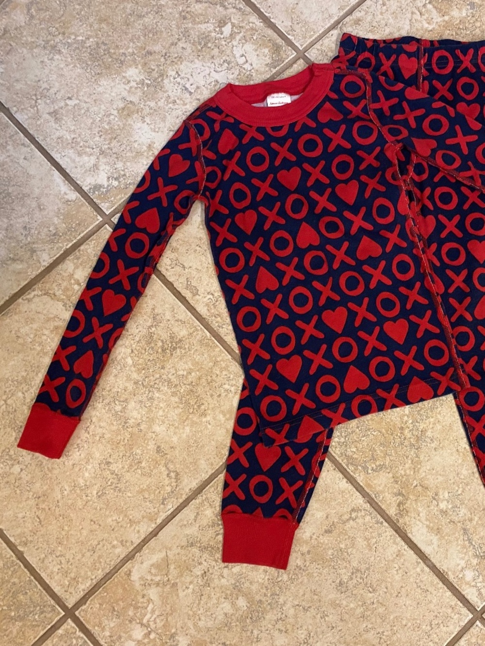Navy blue & red XOXO pajamas by Hanna Anderson size 6-7